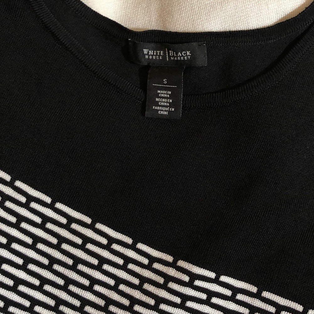 Whbm Short Sleeve Diagonal Stripe Block Sweater - image 3